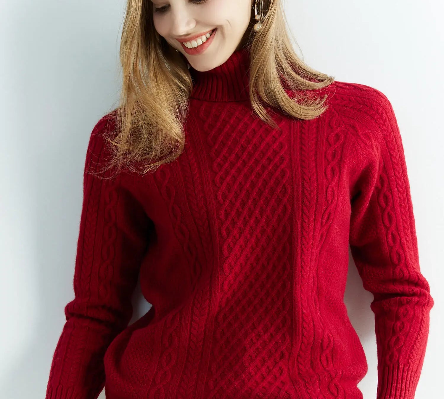 Суичър с класически Nordic Cable-Knit