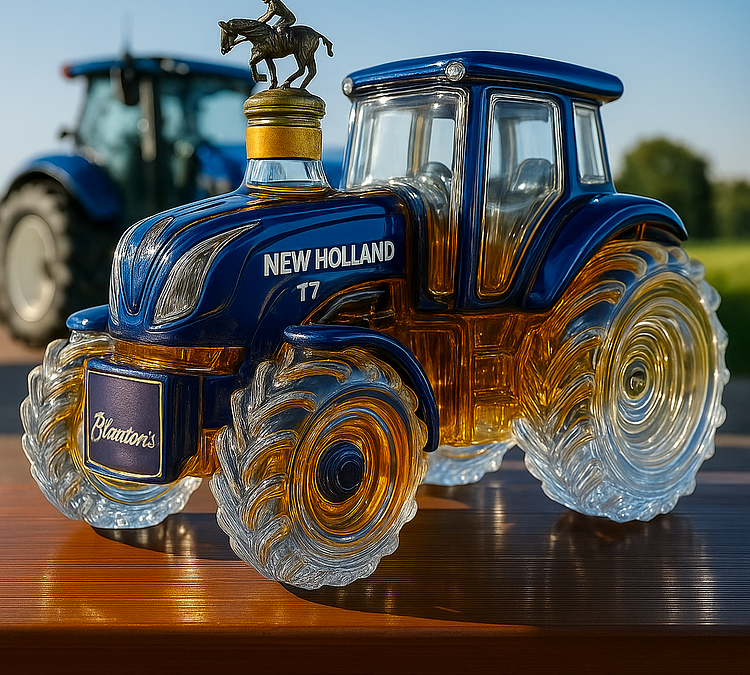 Класически уиски бутилка под формата на трактор New Holland T7